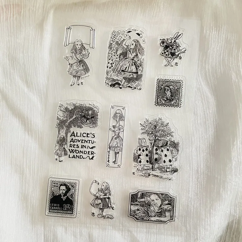 Винтажный фон сказочная Элиса девушка прозрачный штамп силиконовый штамп печать лист для скрапбукинга фотоальбома украшение