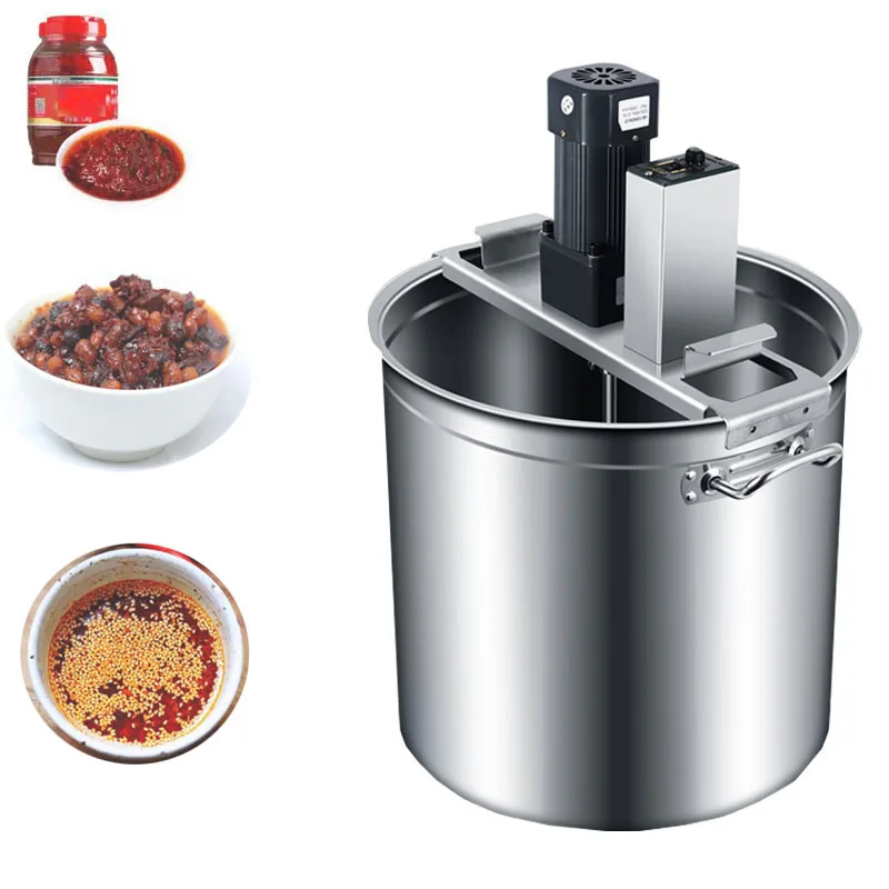 220V New Syrup Soup Heating Mixer Kettle Pot Cheese Hot Pot Base Material Cooking Stirring Pot Garlic Chili Sauce Making Machine