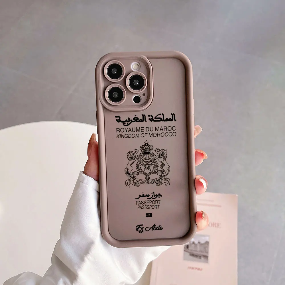 Morocco Passport Phone Case for IPhone 16 15 14 13 12 11 Pro Max Mini XR XS X 7 8 Plus Soft TPU Back Cover with