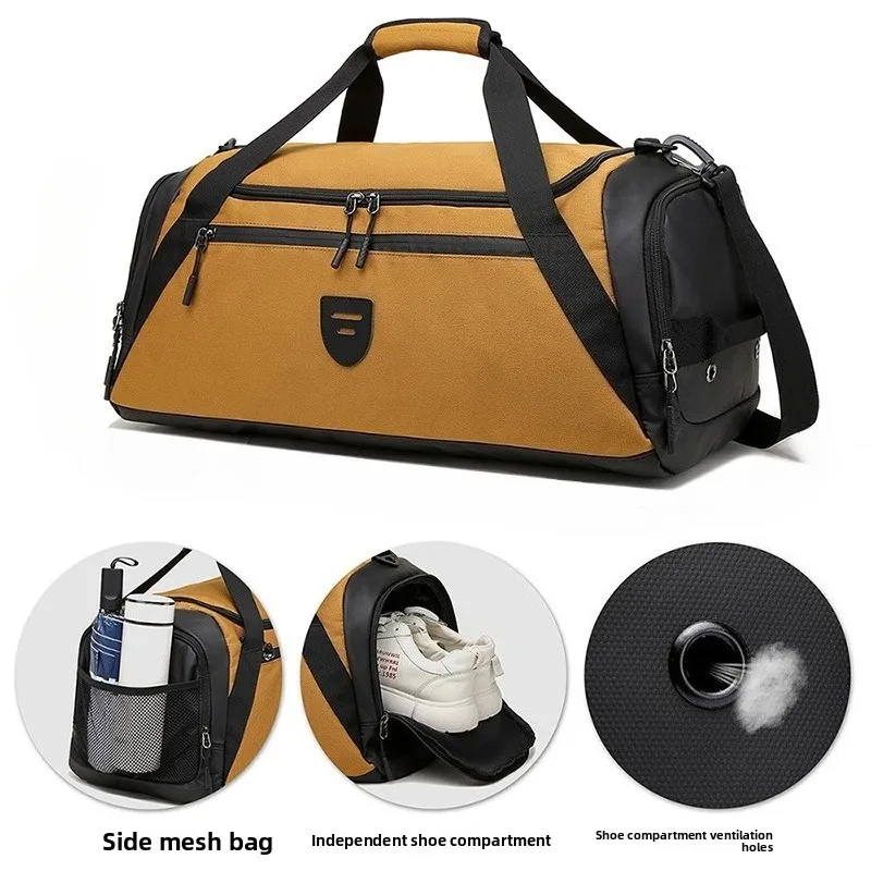 New Dry-wet Separated Fitness Bag, Men's Multi-functional Large-capacity Casual Sports Travel Bag, Men's Hand Luggage Bag