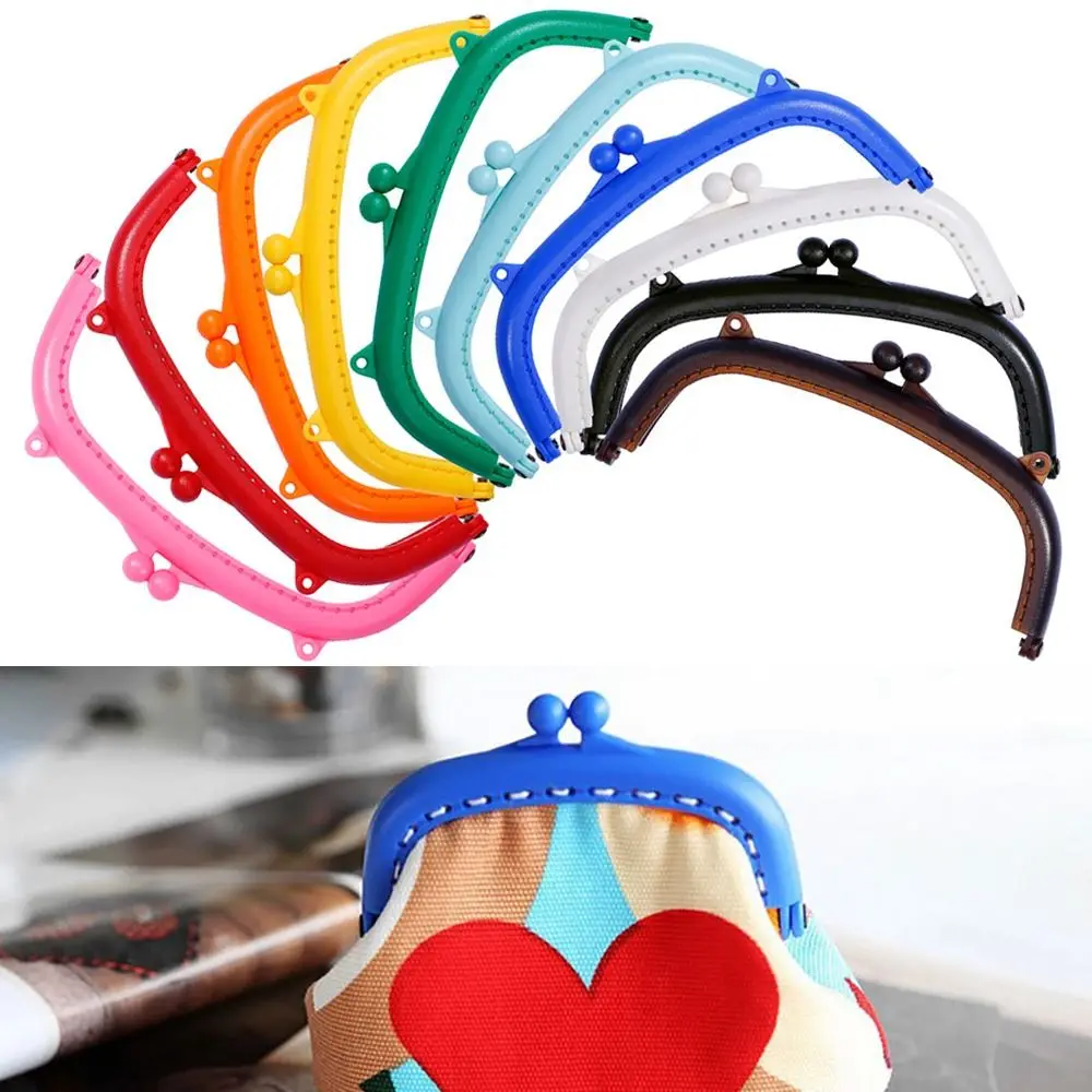 Mini Plastic Purse Frame Kiss Clasp Candy Color Bag Hardware Purse Clasp Frame Purse Frame Handle Bag Accessories