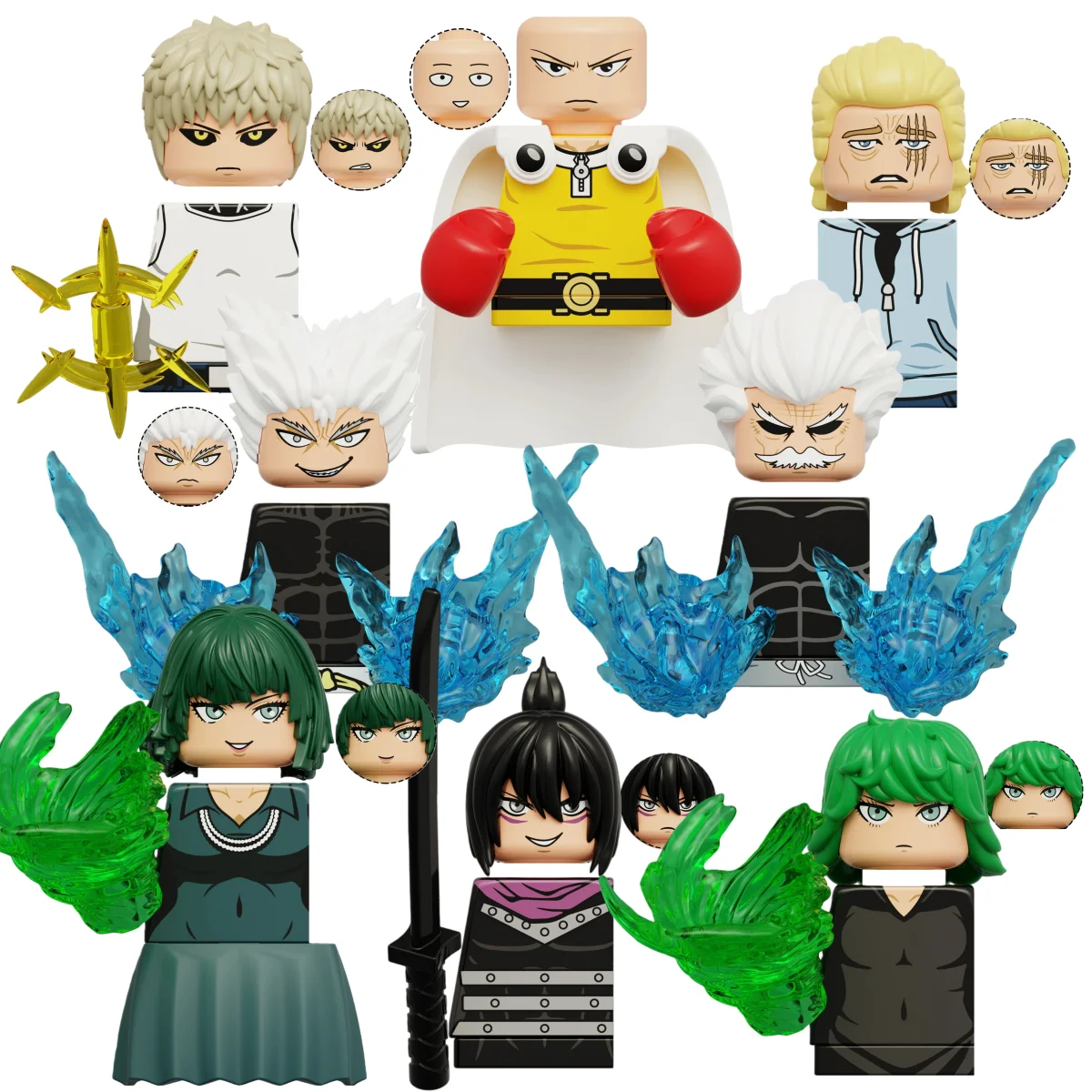 Blind Box Building Blocks KDL841 WM6197 Mini Model Figures Saitama Genos Fubuki Kafka Hibino Halloween Christmas Gifts Toys
