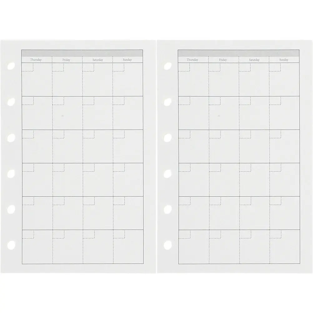

2Sets Thick Smooth Notepad Refill Paper for Loose Leaf Notebook Planner Binder A7 Refill Inserts Replacement Paper for Students