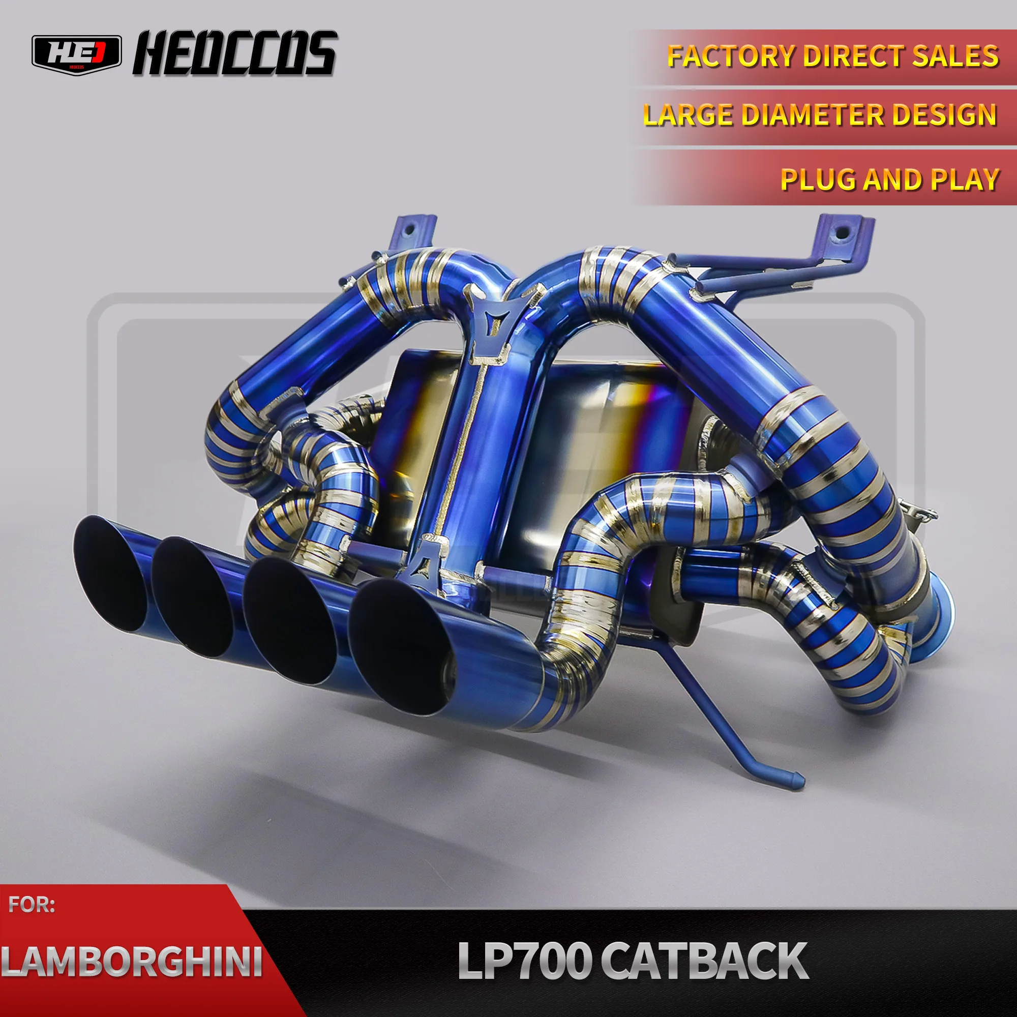 

HEO High Quality Titanium Exhaust for Lamborghini Aventador SVJ LP700-4 LP740-4 LP750-4 6.5L V12 Straight Catback