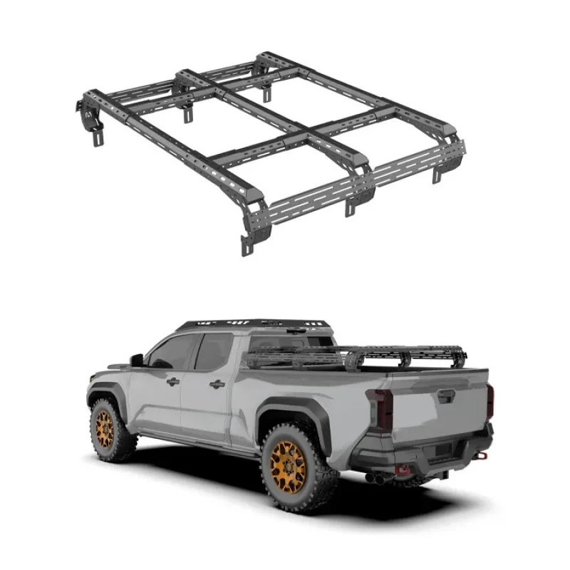 

Off-road 4x4 Accessories Universal Pickup Trucks Bed Racks Steel Roll Bar System Low Profile Pickup Bed Rack