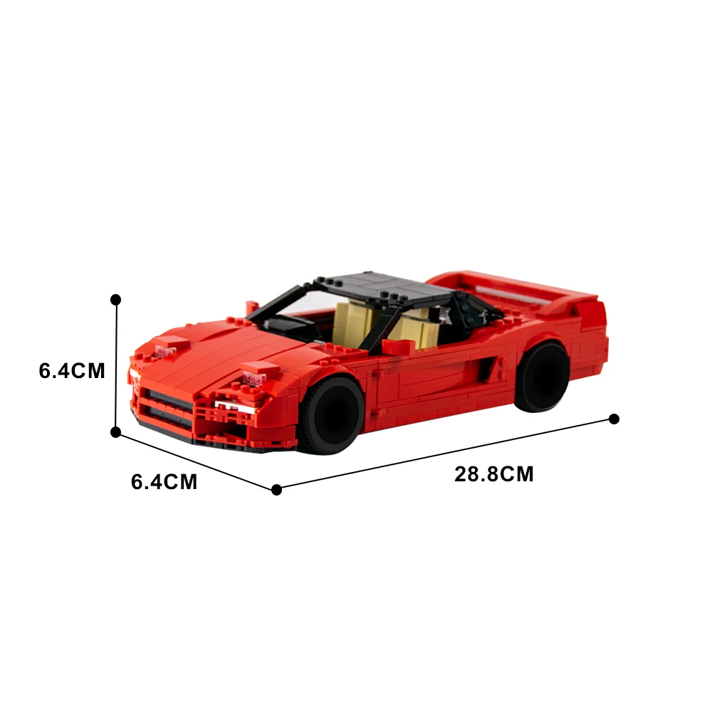 Classics Honda NSX 1990s Red Sports Car Building Blocks Supercar V3 Speed Model Bricks Children Adult Toys Sets Birthday Gift