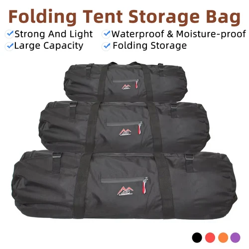 Bolsa de almacenamiento de viaje multifuncional para acampar al aire libre, bolsa de almacenamiento impermeable para equipos al aire libre de gran capacidad, bolsa de lona plegable