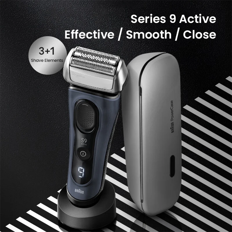 Braun S9 Active 9023s Electric Shaver 110-240V UK Standard Charger Long Battery Life Men's Grooming Product Couples Gift