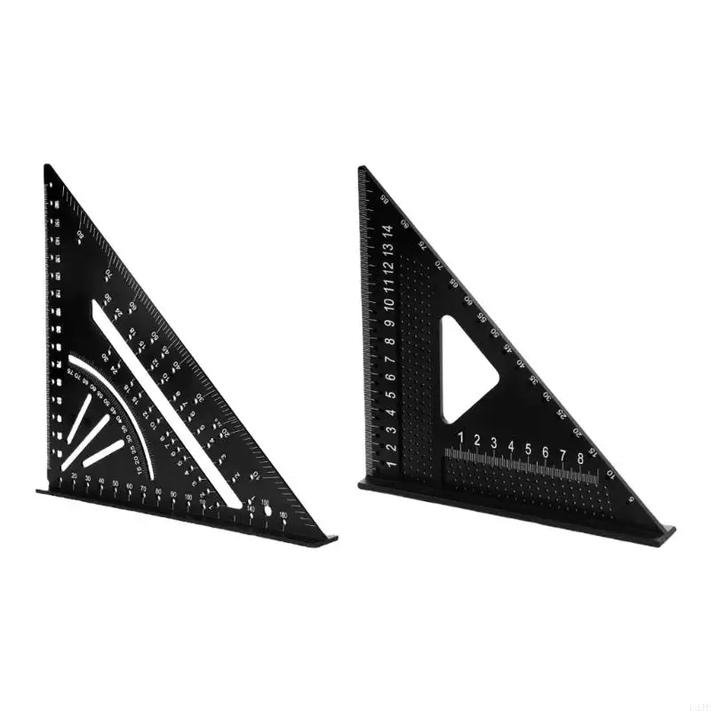 U2JE 7in Multifunctional Square Tool Carpenters Square Metal Triangle Ruler Measuring Tool