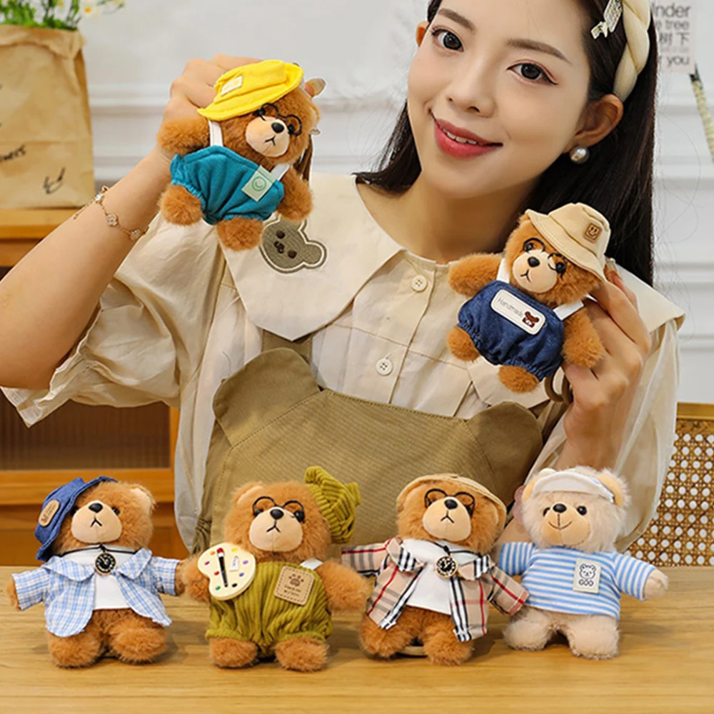 Kawaii Bear Plush Toy Keychain Multi Style Stuffed Animal for Boys Girls Kids Soft Doll Home Decor Backpack Bag Charm Cute Gifts