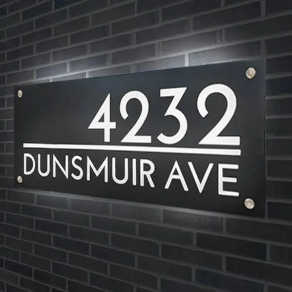 

EZD Personalized Illuminated LED Sign Board Doorplate House Number Room Light up Letters Address Door Signs for House