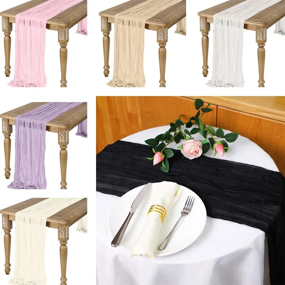 Semi-Sheer Gauze Table Runner Vintage Multipurpose Cheese Cloth Table Setting Retro Table Cloth