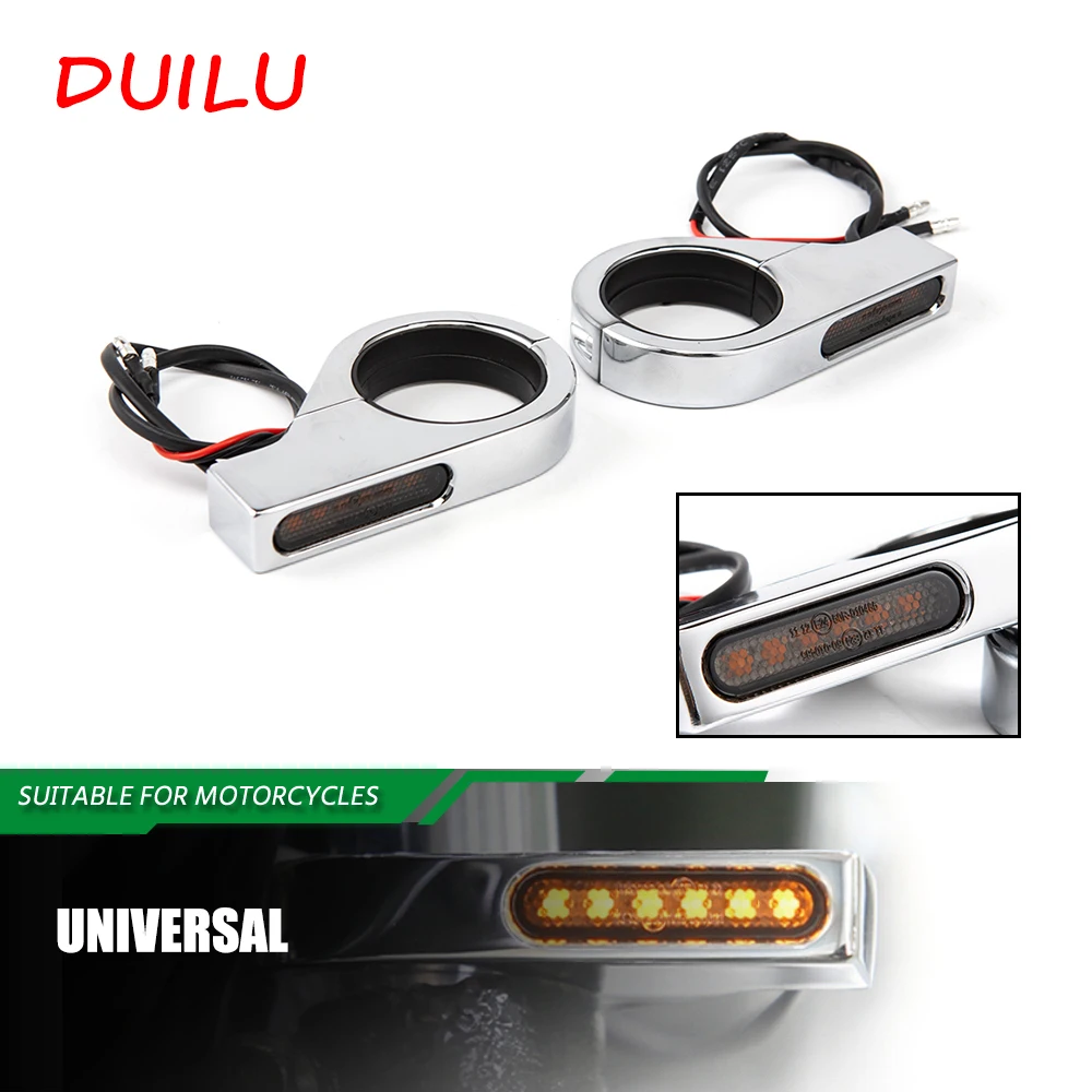 

Motorcycle Accessories Universal Fork Clamp Turn Signals LED Indicators Lights For Harley For Yamaha For Honda For Ducati MT09