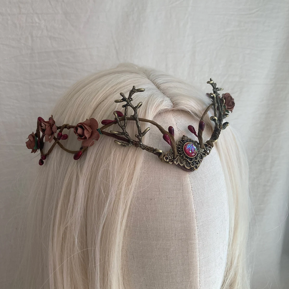 

Black Elven Crown Elvish Circlet Elven Costume Medieval Renaissance Headband Dark Elven Diadem Elvish Tiara Cosplay Headdress W