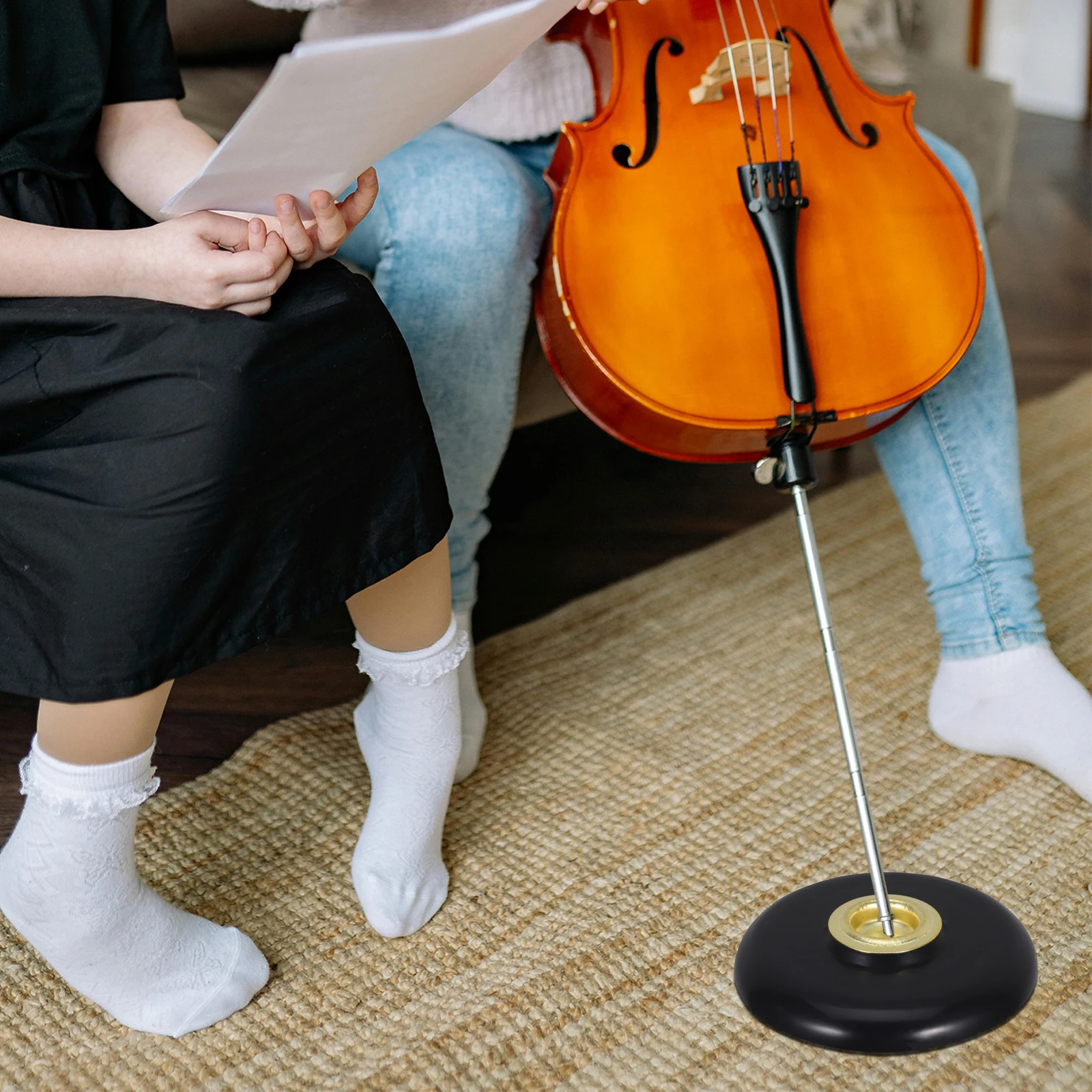 

Cello Slide Proof Pad 9cm 2cm Black Gold Holder Non Slip Suction Cup Stand Protect Floor Scratches Practice Performance Plastic