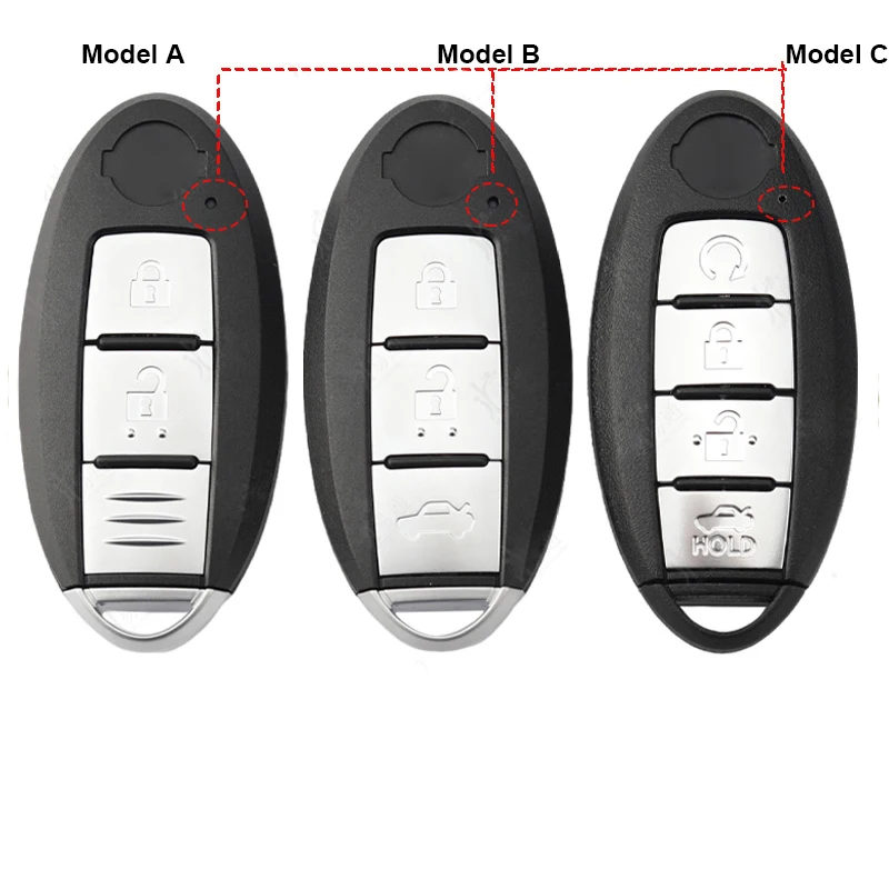 

Умный корпус ключа дистанционного управления для Nissan Teana Sylphy 2 3 4 кнопки с аварийной вставкой, лезвие ключа с правой боковой зажимом аккумулятора