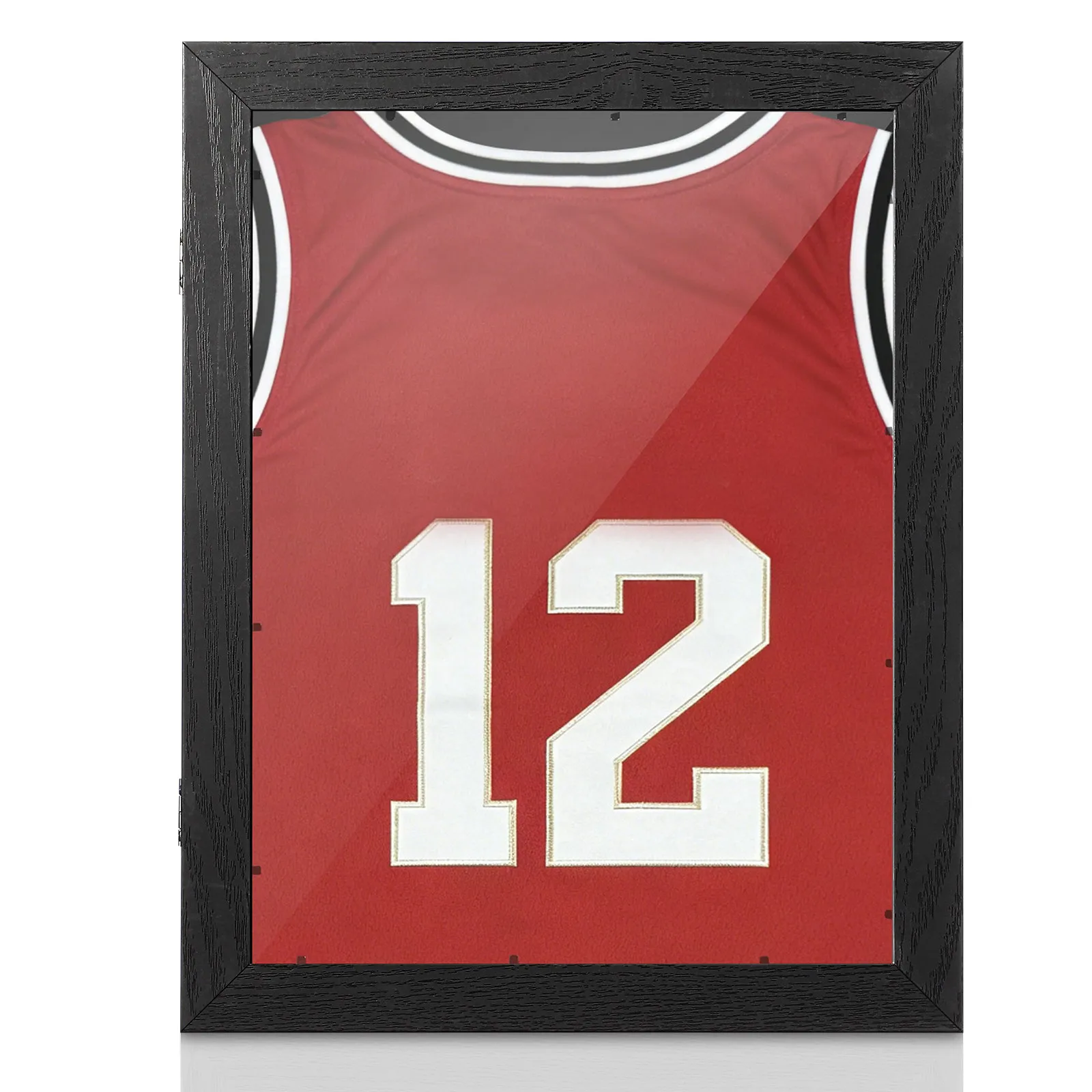 Shirt Display Frame Wood Sports Uniform Case Wall Mounted T-Shirt Storage for Basketball Football Shirts Box Jerseys Memorabilia