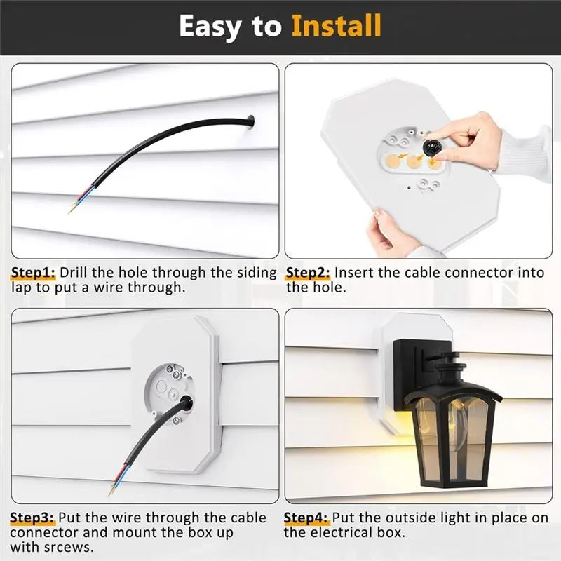 A26F-Siding Mounting Kit, 8141DBL Outdoor Light Mounting Block, Siding Mounting Plate For Lap Double And 4 Inch Siding