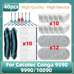 Compatible For Cecotec Conga 9590 / 9990 / 10090 AI Spin Revolution Ultra Power Home Parts Side Brush Filter Dust Bag