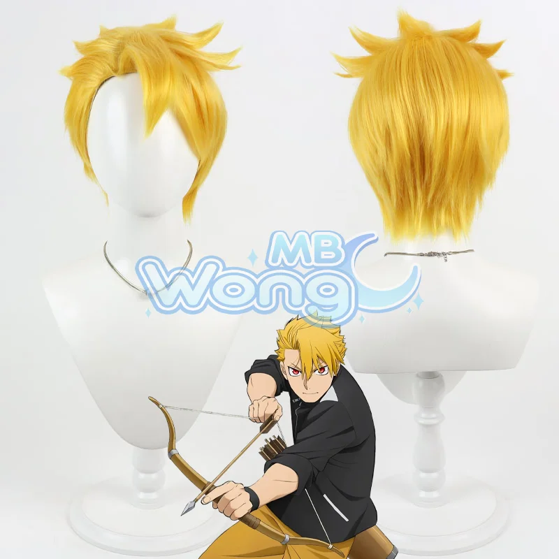 Anime Daemons of the Shadow Realm Yuru Cosplay Wig Yuru Yellow Short Hair Rose Net For Hallowmas Party