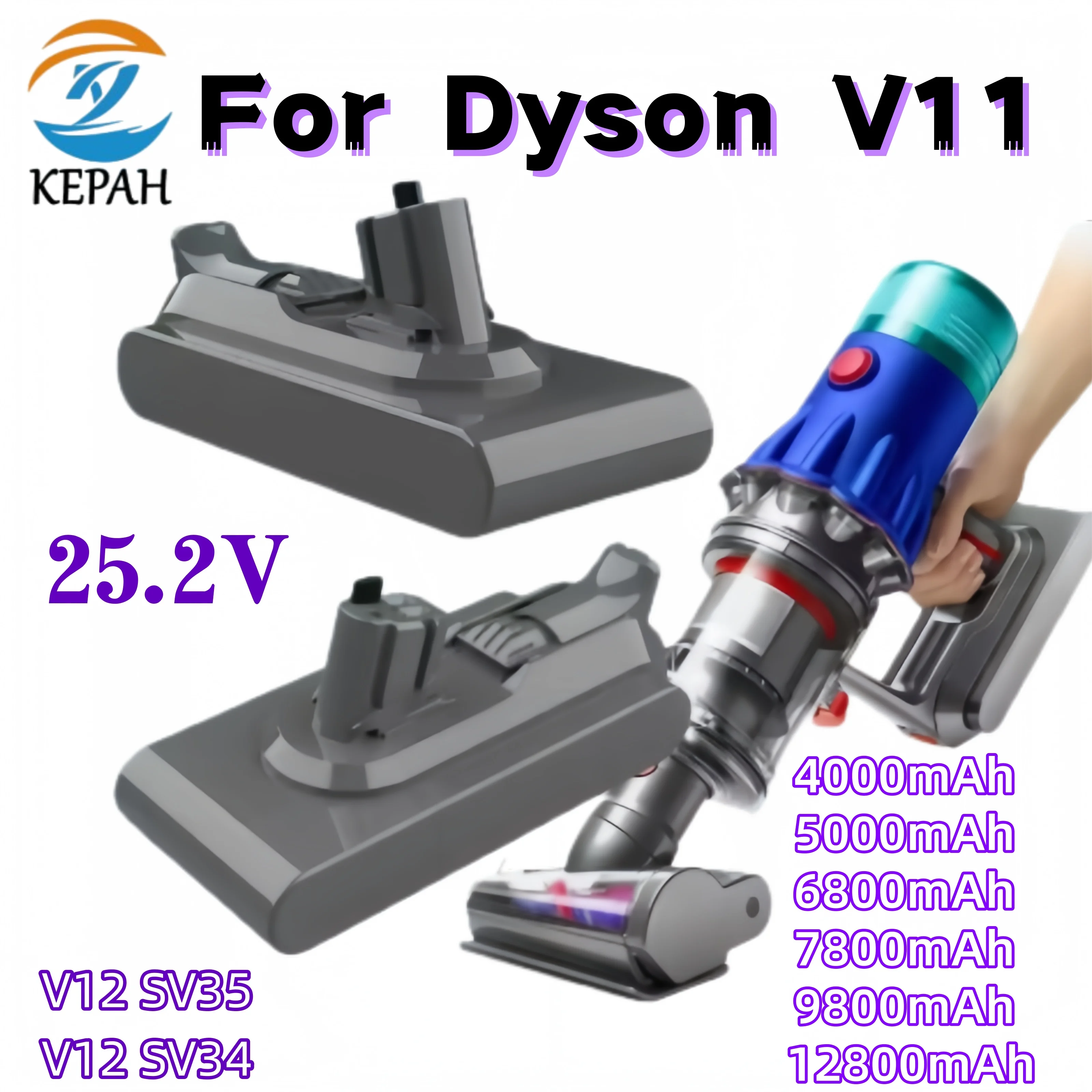 

25.2V Safe Lithium Battery for Dyson V11｜Multiple Protections for Worry-Free Cleaning