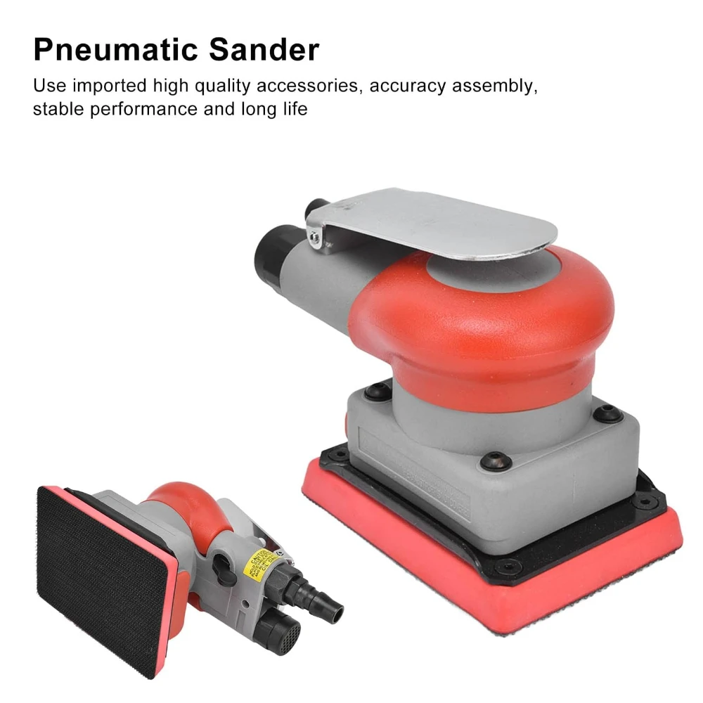 Air Orbital Sander 10000rpm 75x100mm Square Pneumatic Palm Sander Sanding Grinding Polishing Professional Alloy Steel Pneumatic