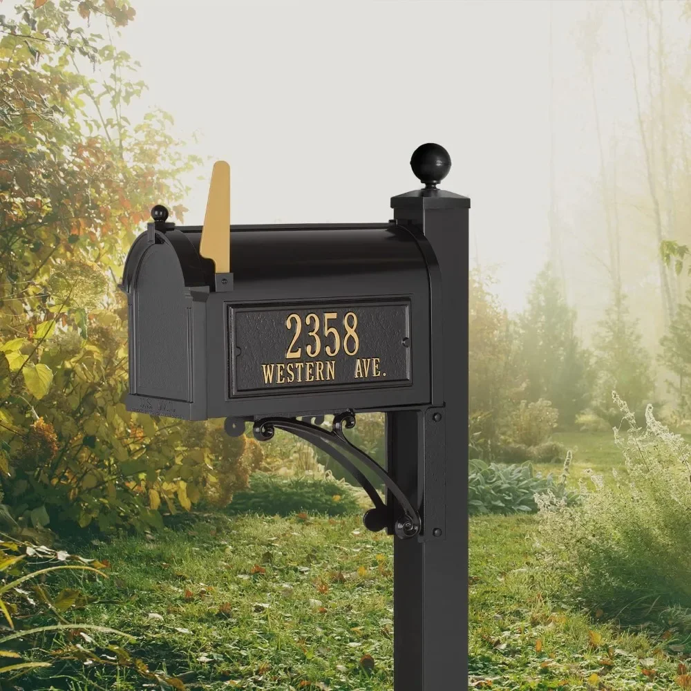 

Personalized Whitehall Capitol Mailbox with Side Address Plaques and Post Package (4 Colors Available)