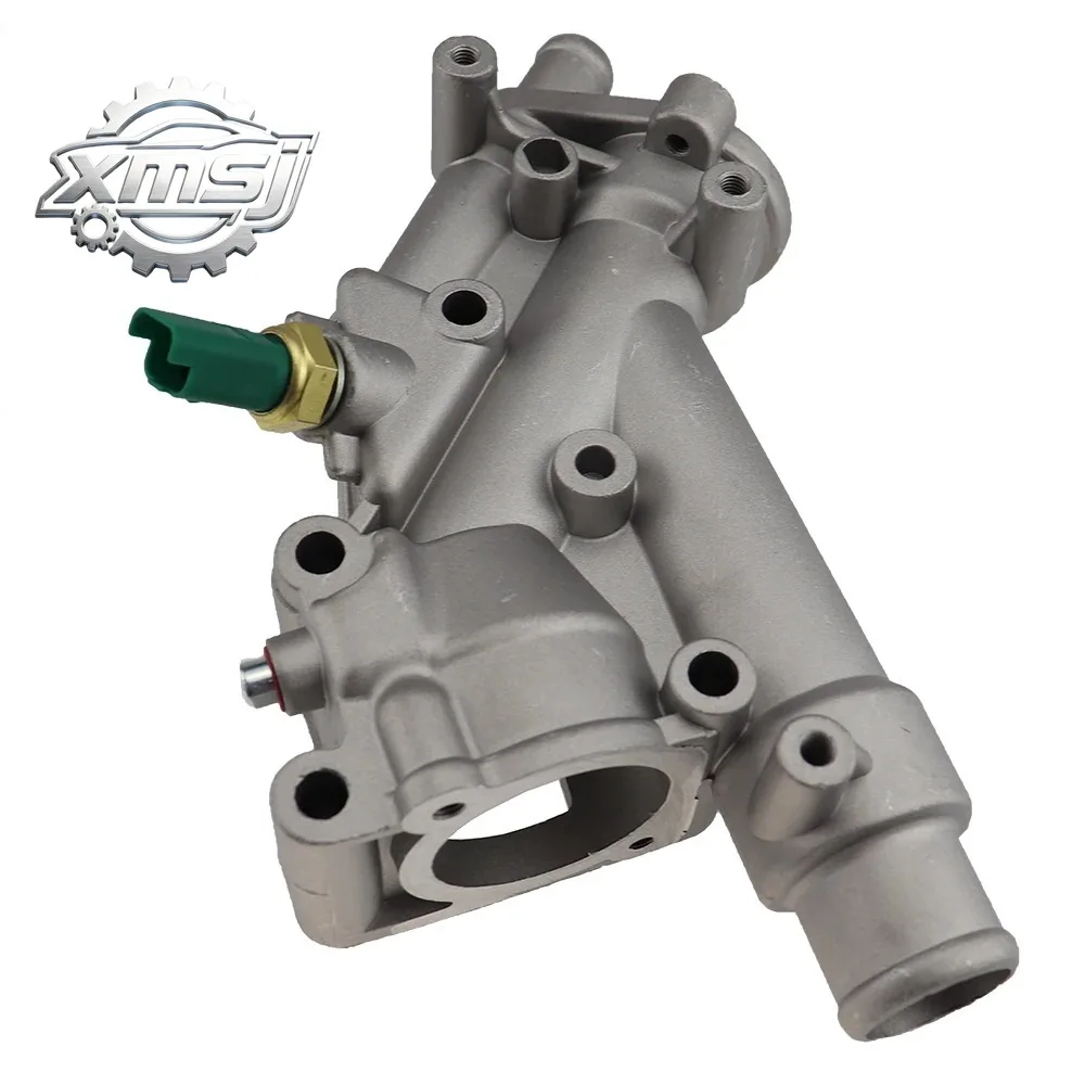 

Sistema de refrigeración del motor del coche, brida termostática de aluminio 9687927980 para Peugeot 307, 407, Citroen C4, C5, 1