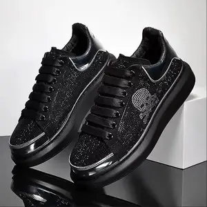 Männer mit atmungsaktiven Schädelschuhen, Vulkanisierung lässige Schuhe, dicker Hintergrund, Strasssteine, Tragenresistent, Sportschuhe, Herbst, neuer Verkauf 12 Hauptverkaufssneaker Schädel - №7