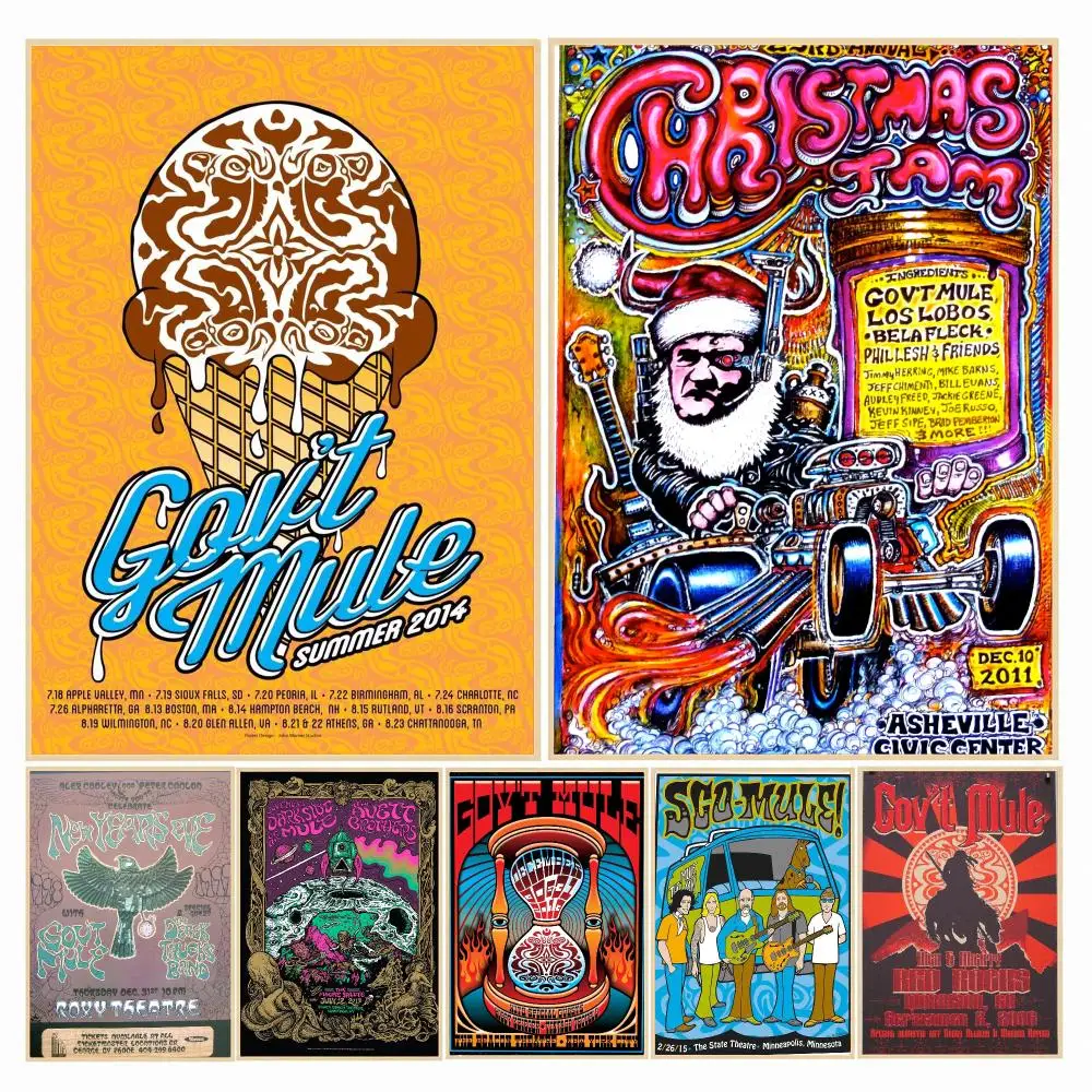 band G-Govt Mule-E Poster Decorative Wall Art Sticker for Cafe Office Bedroom and Living Room