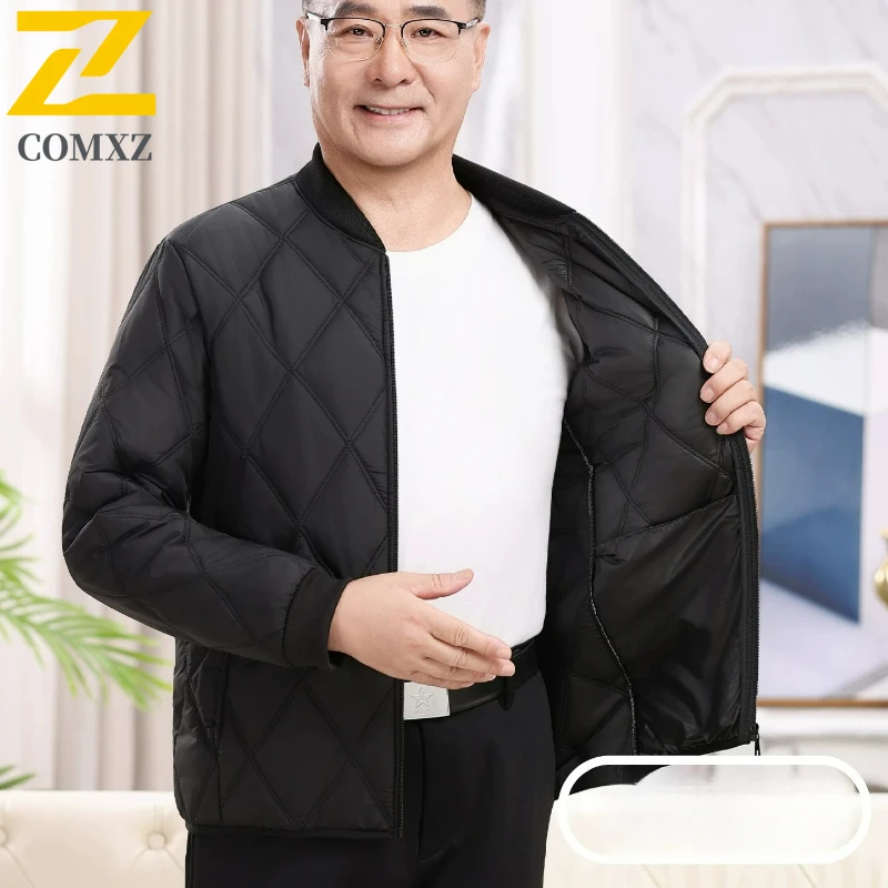 COMXZ الشتاء سترة سميكة الدافئة جولف الأعمال التزلج الشارع الحشو معطف السفر الحد الأدنى القطن وسادة مبطنة ملابس للرجال
