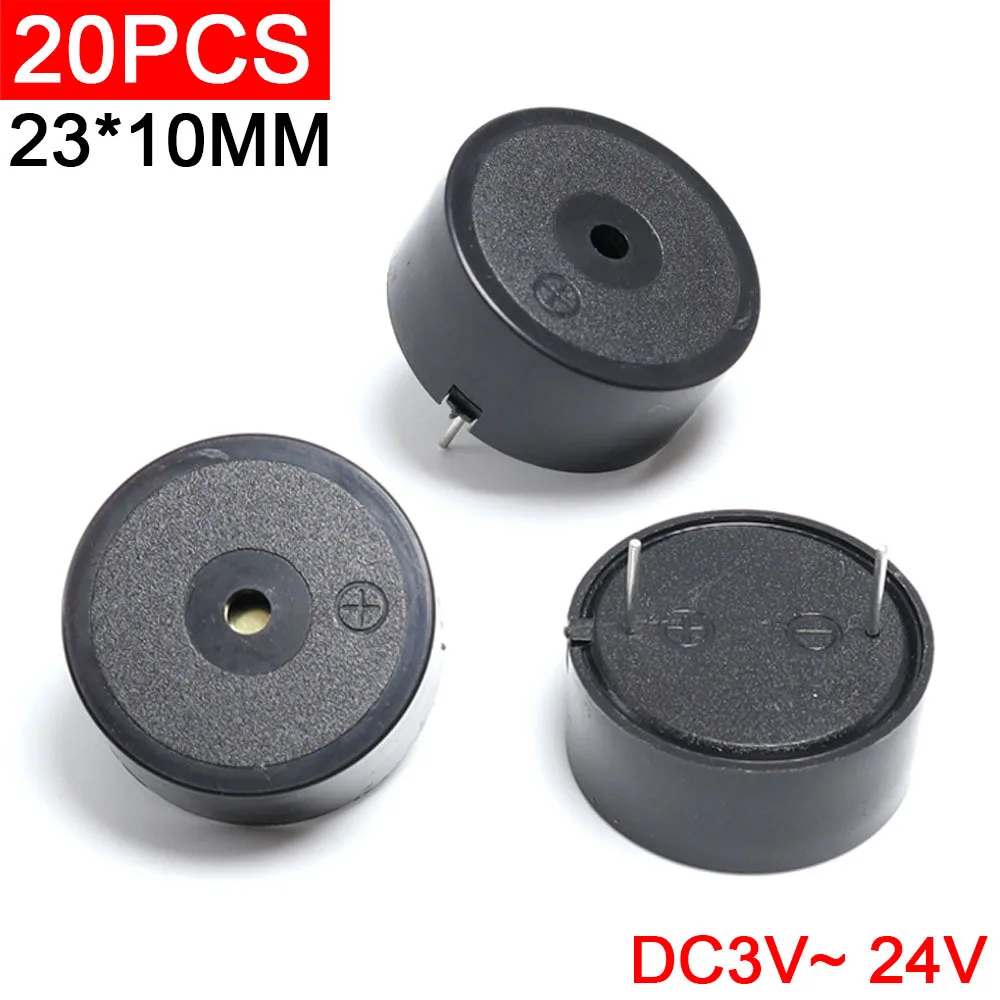 

20pcs SFM20-C Active Buzzer Speaker 2310 DC3-24V 23*10MM High Decibel Speaker Diy Electronic Alarm Beep SFM-20-C 12V