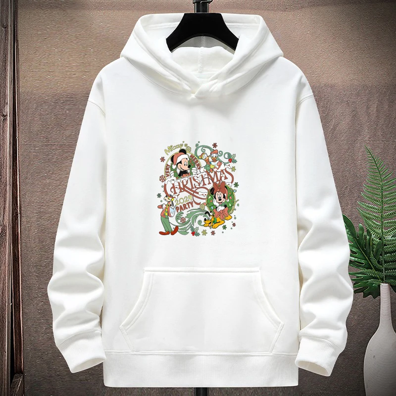 

Новогодний рождественский свитер Disney 2025 года с Микки, классический красный и черный цвет, спортивный свитер для родителей и детей, пальто