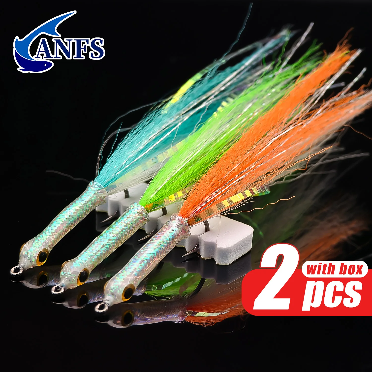 ANFS Moscas Streamer para agua salada – Mosca grande - imagen 2