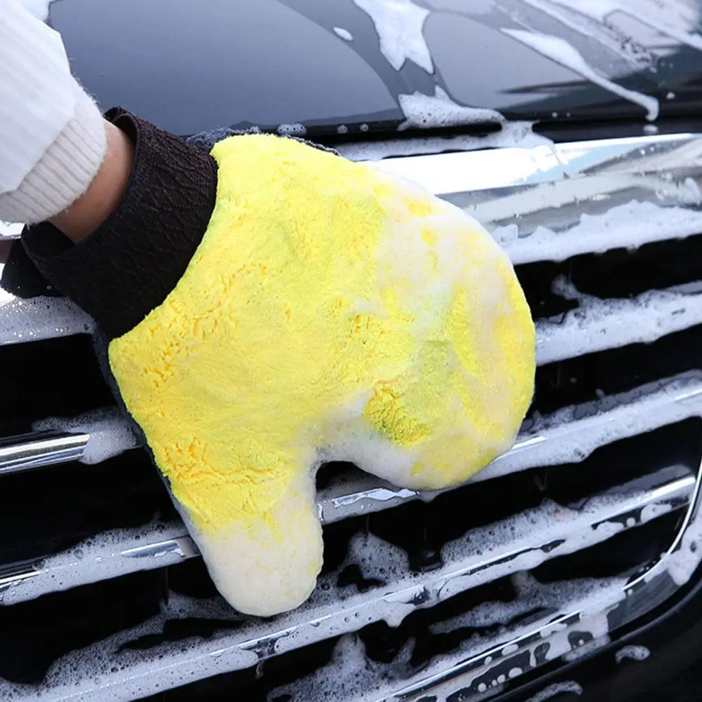 

Car Washing Imitation Wool Gloves Thickened Plush Car Car Polishing Gloves Cleaning Accessories Waxing Wiping I8W4