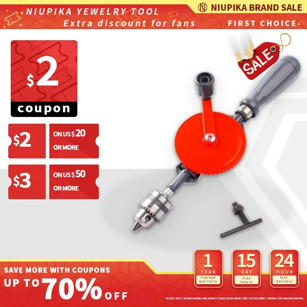 Household hand drillWoodworking Tools DIY Household Hand drill, Dual Gear Structure, Flexible Operation Drilling