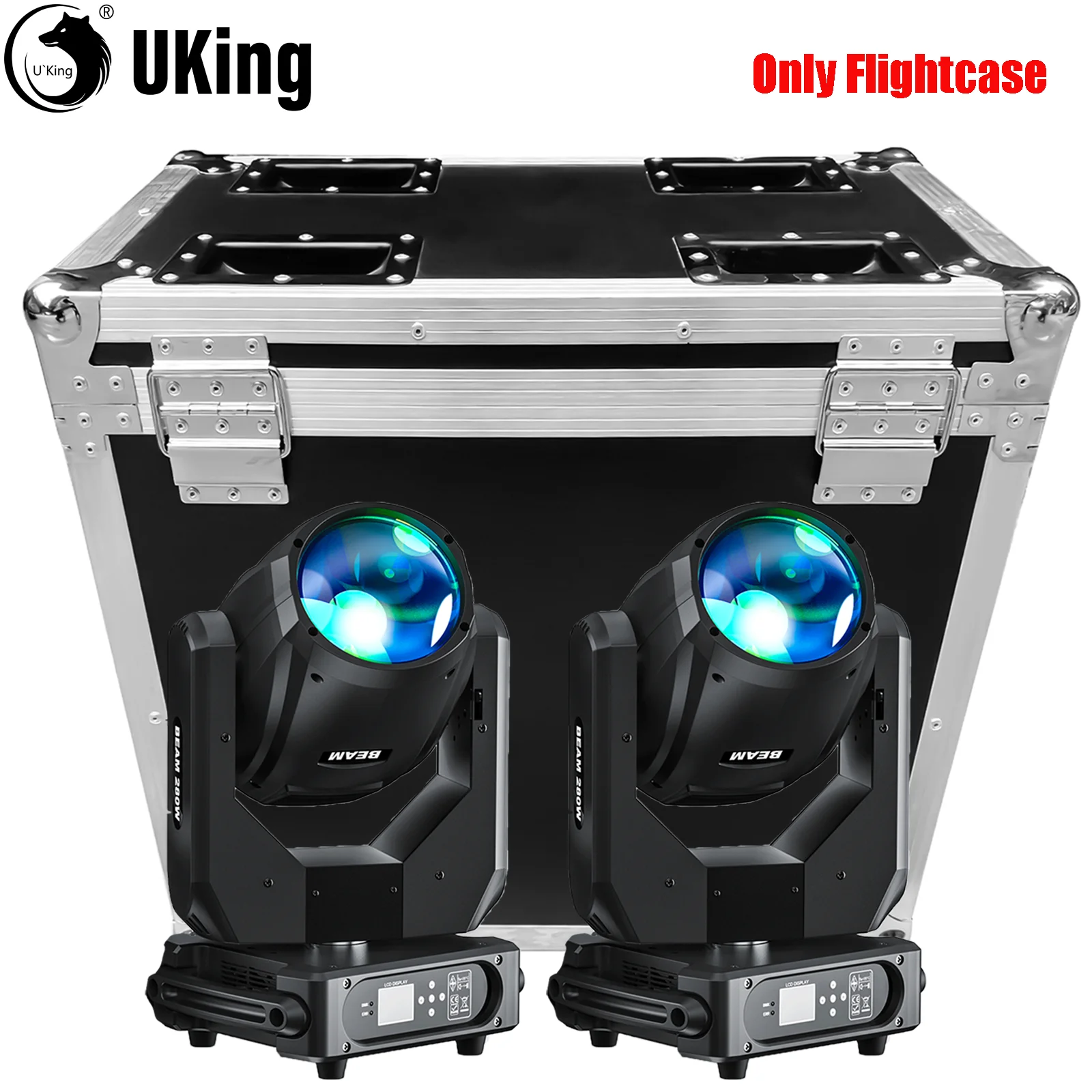 

U'King Black Portable Flight Case G-TOUR Series Stage Lighting Equipment Airline Case For 2Pcs 280W 10R Beam Moving Head Lights