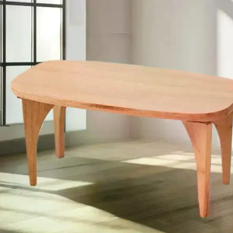 

Pleasant Mini Wooden Coffee Table Desk Model, Dollhouse Miniature Accessory; Pretend Play Toy for Children DIY Gifts