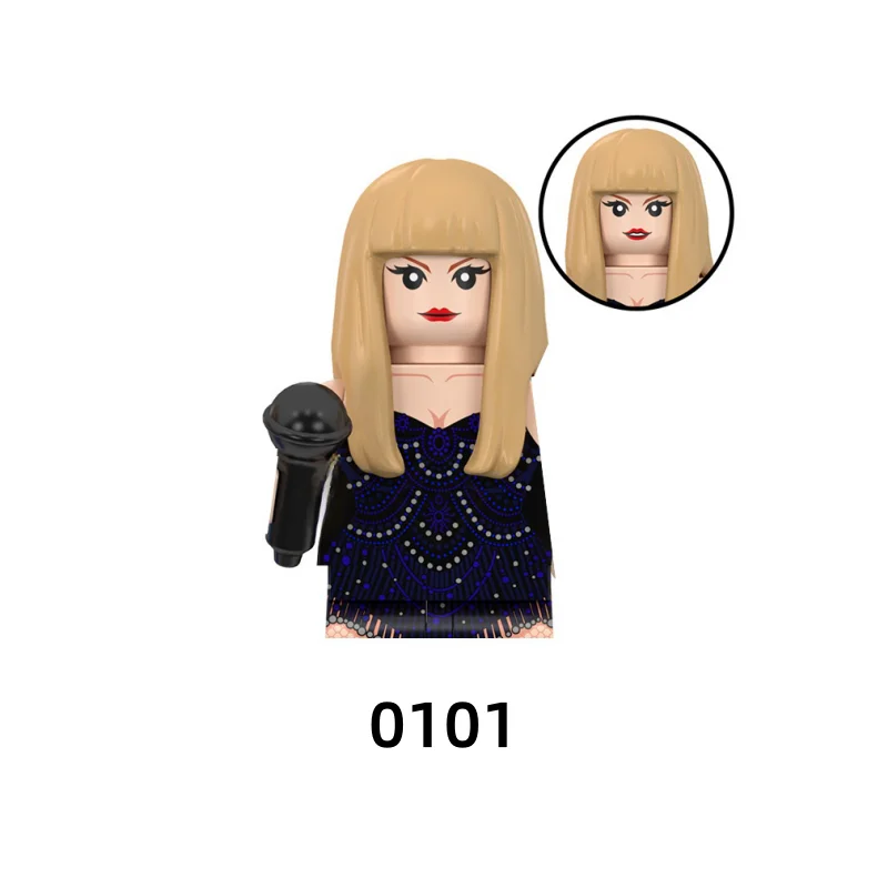 New Popular male Female Singers Bricks Model Series TP1062 LG1015 Guitar Building Blocks Mini Action Figure Accessories Toy Gift view 6
