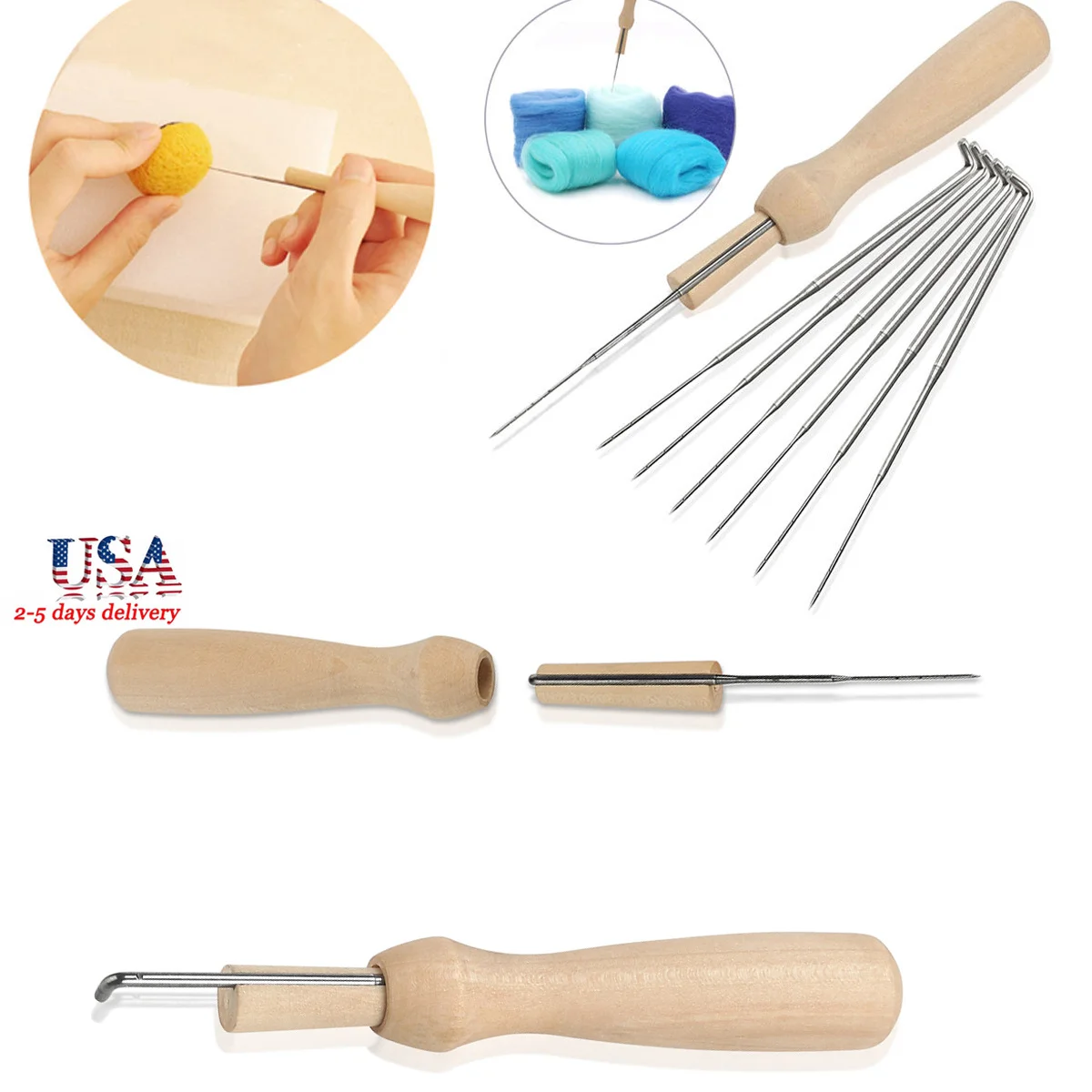 7 قطعة 7 إبر التلبيد 80 مللي متر مجموعة أدوات ورأى الصوف كاتب خشب متين مقبض 70 مللي متر مثالية لإبرة مسطحة التلبيد مشاريع كبيرة #6