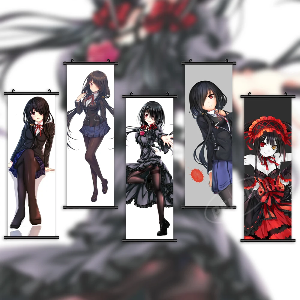 

Wall Art Hanging Date A Live Painting Poster Canvas Print Anime Picture Tokisaki Kurumi Home Decor HD Scroll Bedside Background