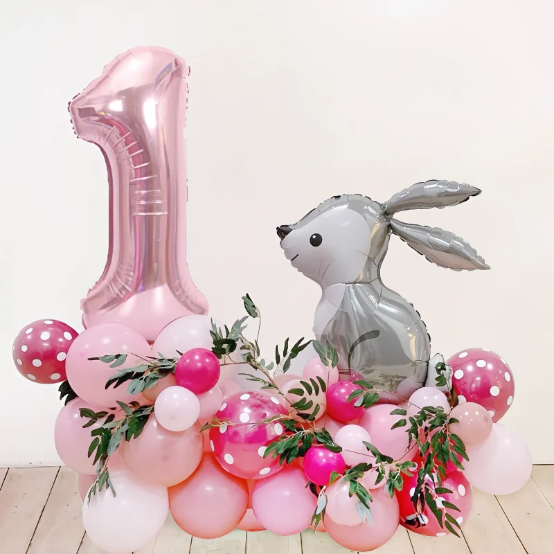 40 pollici 0-9 oro rosa numero di palloncini Set coniglietto pasquale palloncino Foil decorazione per feste di compleanno per bambini regalo per il