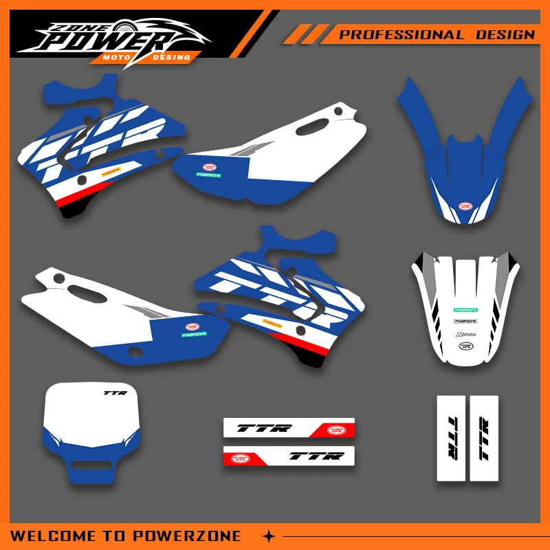 

Графика Powerzone для YAMAHA 2000 2001 2002 2003 2004 2005 2006 2007 TTR125 наклейка наклейки мотоцикл фон на заказ 02