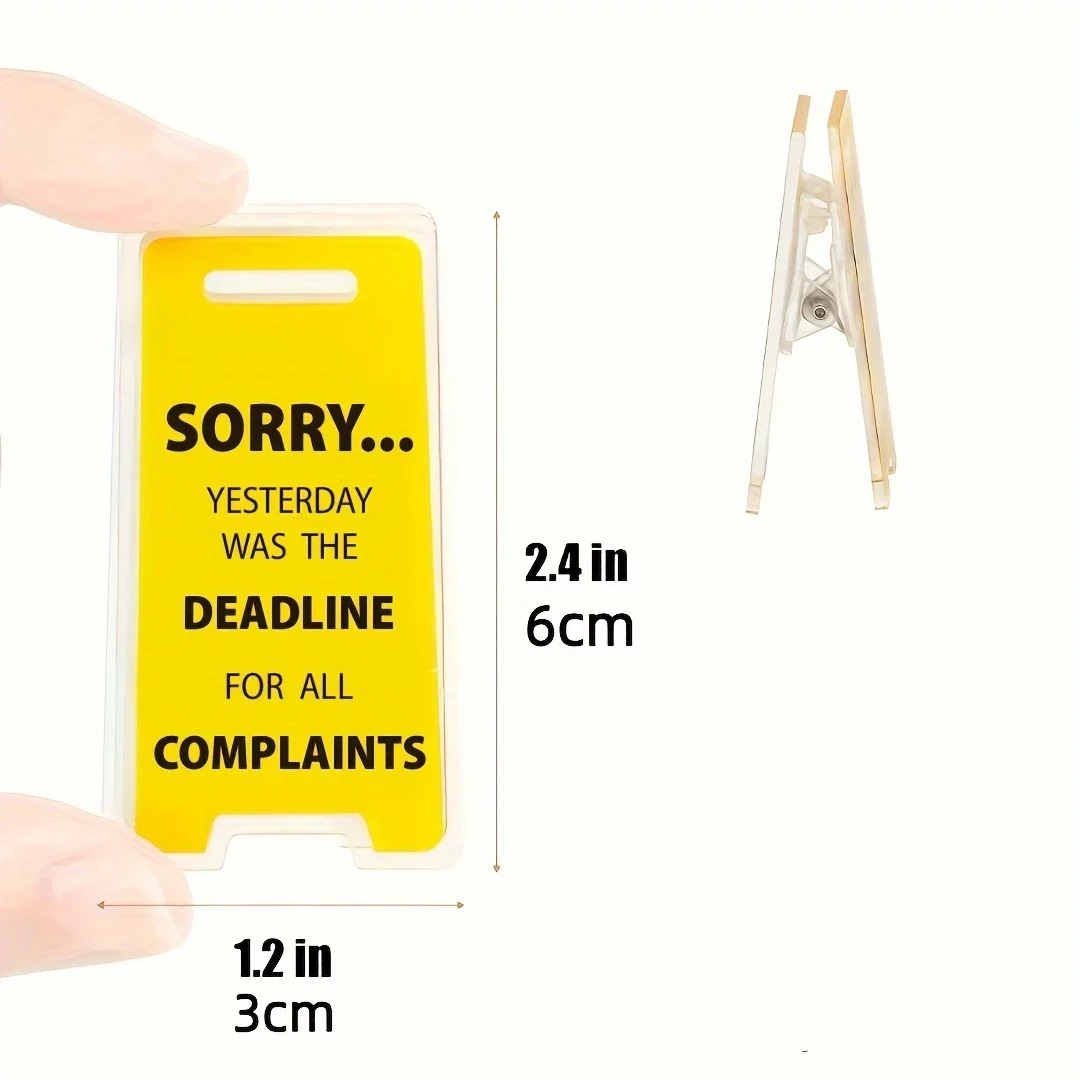 Hilarious \'Sorry, Yesterday Was The Deadline for All Complaints\' Acrylic Desk Sign Fun Office Desktop Decor Accessory