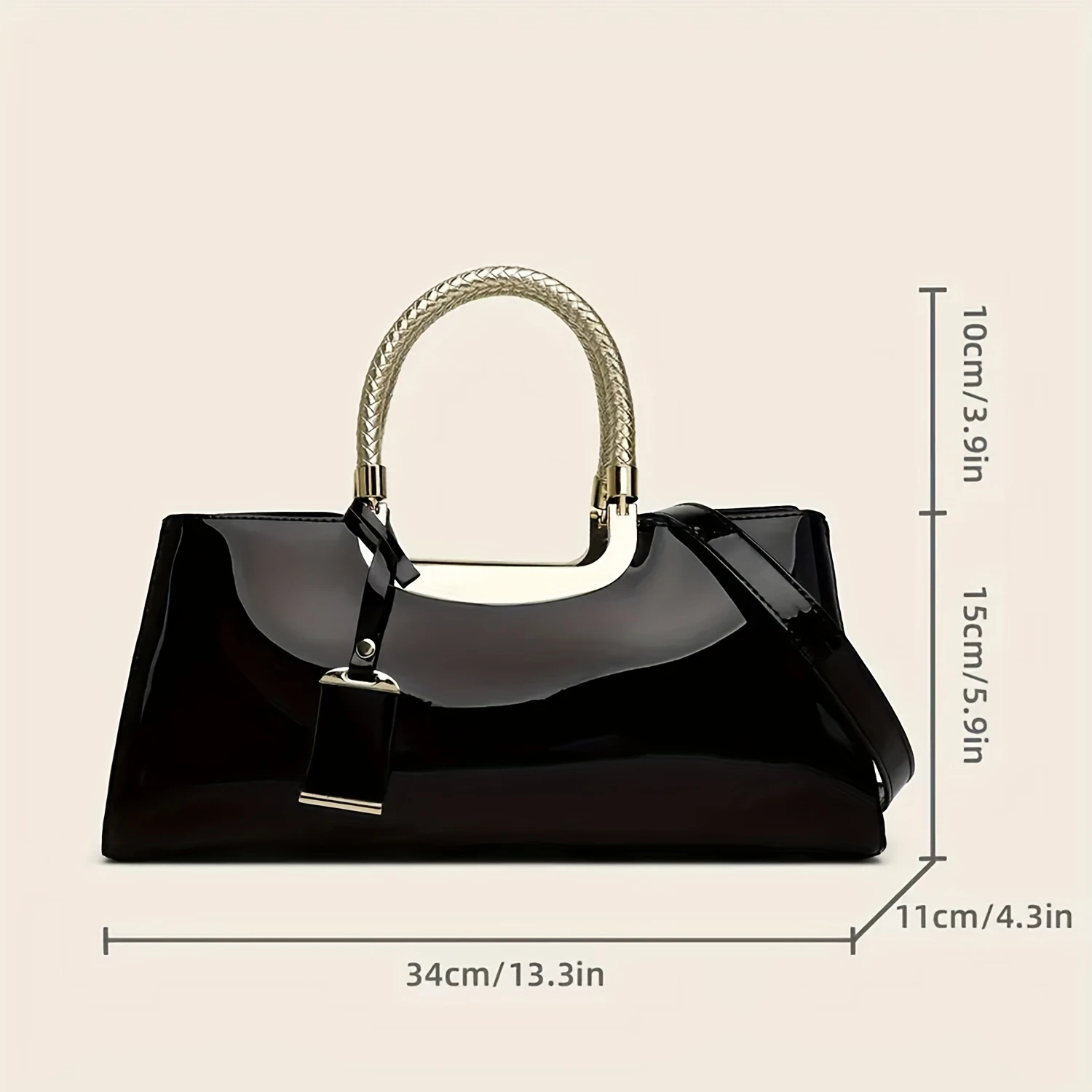 for Women Patent Leather Evening Bag Long Purse Top Handle Handbag Satchel Ladies Shoulder Bag Crossbody Bag Pvc bag Pouches