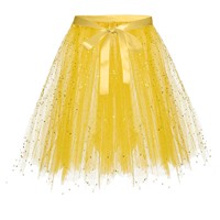 Princess Midi Fairy Tulle Skirt Pleated Dance Tutu Skirts Womens Lolita Petticoat Jupe Tulle Femme Party Puffy Skirts Adult