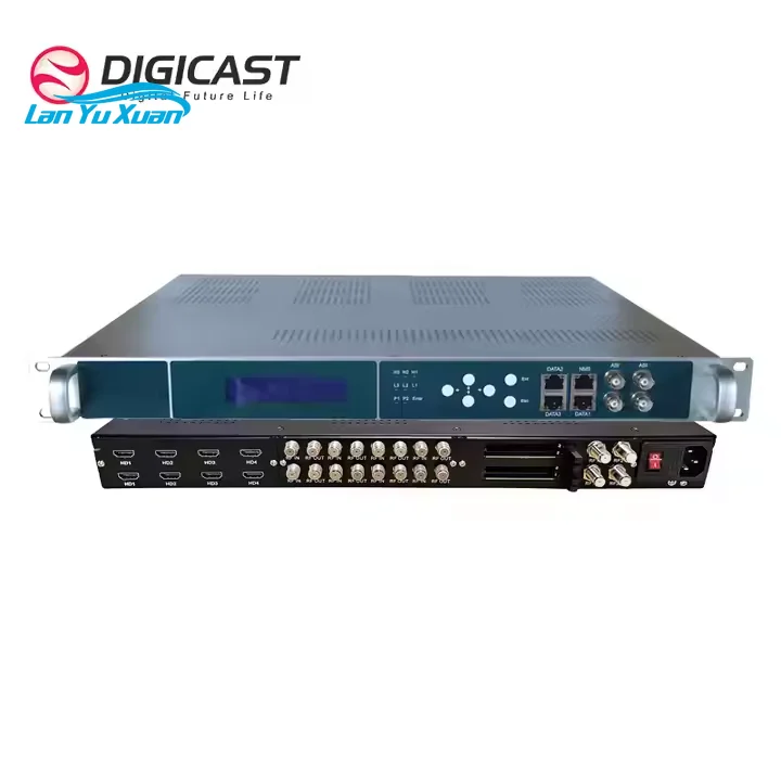 DMB 90E CI Max 12 Frequency HD Professional DVB to SRT HLS RTMP with 4/8/12 CAM Card Support and 3 Gigabit IP Ports