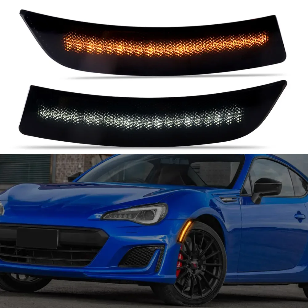 

Car Accessories,2PCS Subaru BRZ 2022-2023 Sequential LED Side Marker Lights with Dual-Color Functionality - Amber and White -