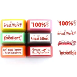 Self-Inking Teacher Stamp Mess-Free Motivation Teacher Grading Stamp Set Teachers Review Homework Feedback Stamps for Classroom