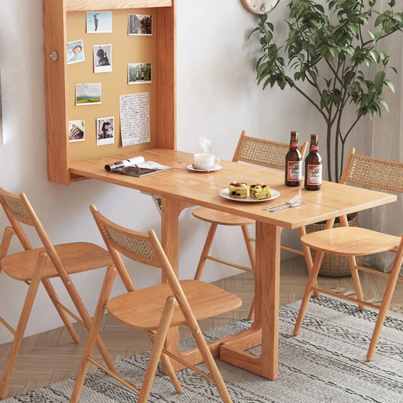 

Folding dining table hanging on the wall small family bar multifunctional wall hanging invisible telescopic table household